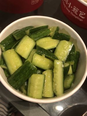 Cucumber salad w garlic   at Nan Xiang Xiao Long Bao in Flushing