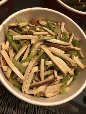 Savory pressed tofu w Chinese celery   at Nan Xiang Xiao Long Bao in Flushing