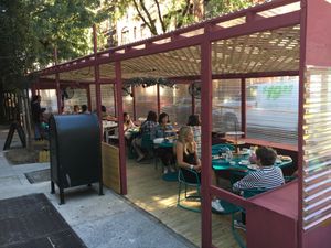 Outdoor seating at Alice's Tea Cup Chapter 1 in New York City