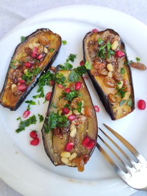 Baked eggplant appetizer at To Stachi in Crete