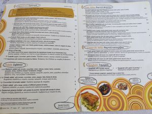 Menu main at To Stachi in Crete