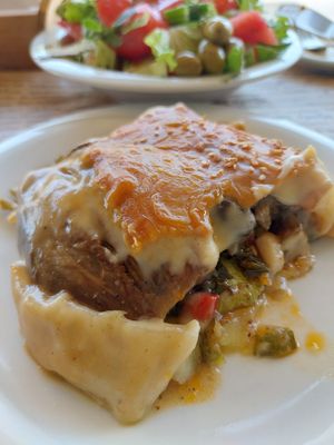 Moussaka vegan at To Stachi in Crete
