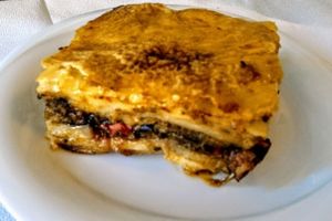 vegan moussaka at To Stachi in Crete