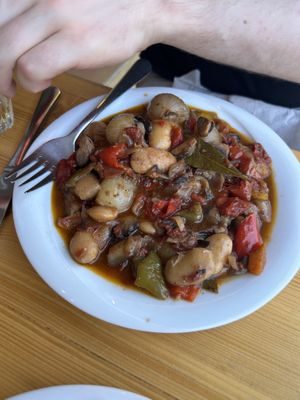 mushroom stifado  at To Stachi in Crete