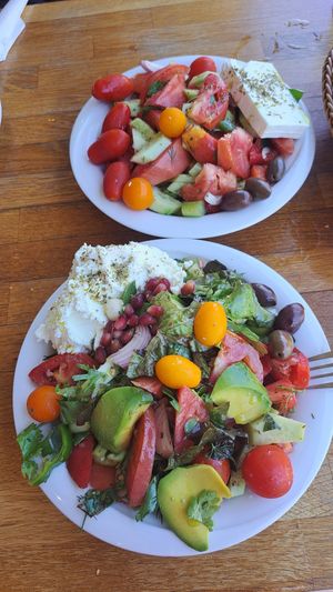 Greek and chefs salads at To Stachi in Crete