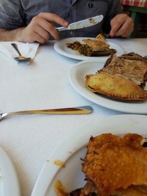 moussaka and spinach appetizers  at To Stachi in Crete