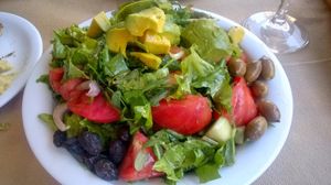 Stelios's salad with avocado at To Stachi in Crete