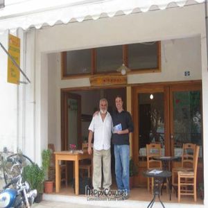 Stelios and Bryan at To Stachi in Crete