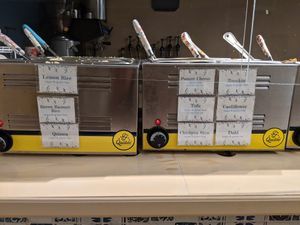 Grain, protein, and veggie options. at Krishna Kitchen in Newburgh