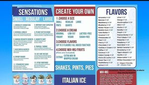 Menu at Sub Zero Nitrogen Ice Cream in Carmel