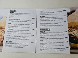 Menu. at My True Burger and Vegan in Mallorca