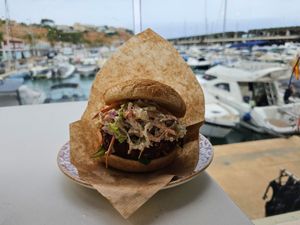 Crispy no chicken burger. at My True Burger and Vegan in Mallorca