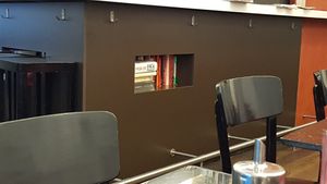 Book corner at Café Schubert in St Polten