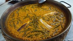 Paella de verduras at Bar del Pòsit in Cambrils