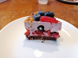 Red fruit cake at Noix des Saveurs in Annemasse