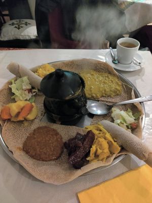 Mixed veggie platter at Abyssinia Restaurant Ethiopien in Toulouse