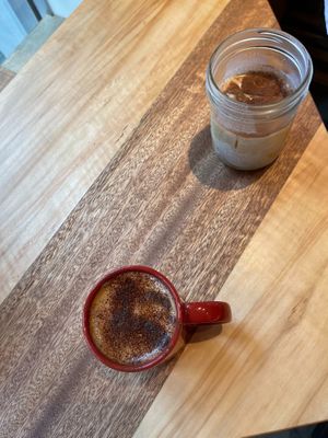 Australian style cappuccinos with homemade Macadamia milk  at The Nuts Exchange in Tokyo