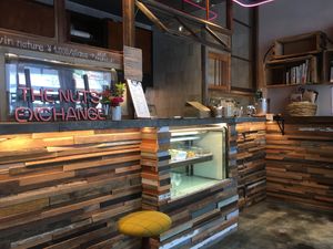 Inside the cafe at The Nuts Exchange in Tokyo