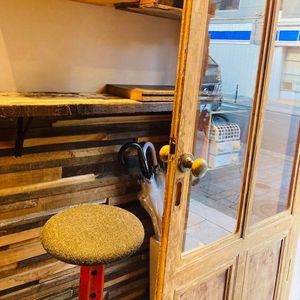 One of the seating options  at The Nuts Exchange in Tokyo