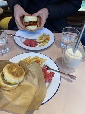 Egg muffins and smoothie!  at The Nuts Exchange in Tokyo