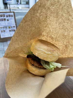 Teriyaki muffin  at The Nuts Exchange in Tokyo