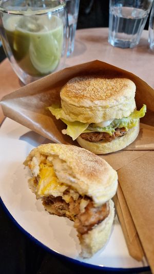 Egg and Teriyaki Muffin. Didn't make a photo from the Cheeseburger at The Nuts Exchange in Tokyo