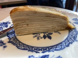 Delicious cake of flaky layers.  at The Nuts Exchange in Tokyo