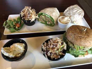 Delicious veggie burger and wrap at Ohana Cafe in Ozona