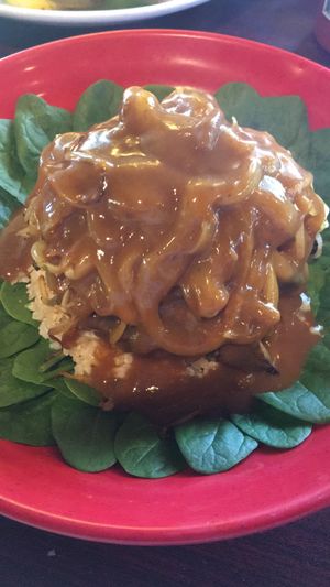 Vegan loco Moco at Ohana Cafe in Ozona