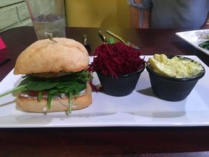 Veggie Burger at Ohana Cafe in Ozona