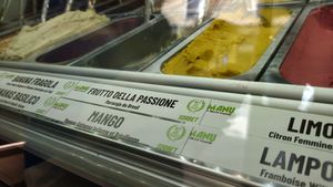 Different fruit sorbets at MANU in Geneva