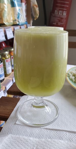 Juice of the day at Fava Mercearia Café in Lagos