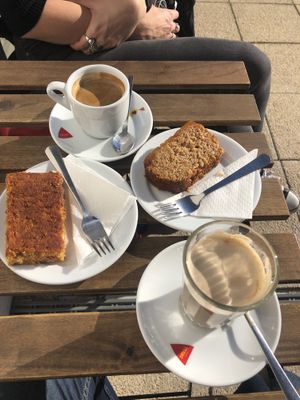 Pineapple cake and carrot & coconut  at Fava Mercearia Café in Lagos