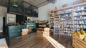 Inside of the restaurant at Fava Mercearia Café in Lagos