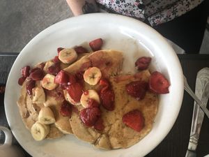 Vegan pancakes at Turning Point in Newtown