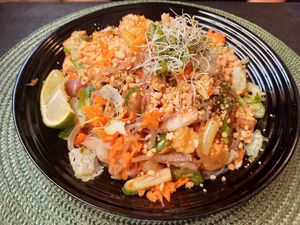 Fideus d'arròs al wok at Marcalma Thai & Veggie in Lescala