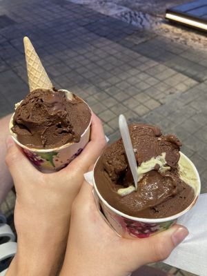 Chocolate and Pistachio   at Gelateria Meno Tredici in Trapani