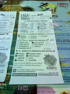 Order in Spanish   at The Surfin Burrito in Cancun