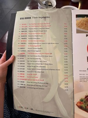 Vegetable section of the menu, lots of tofu options. at Sichuan Gourmet House in Newton