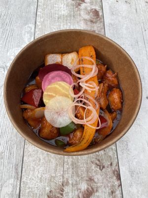 Premium Sweet & Sour Vegan Chicken at Cheungs Vegan Kitchen in Bristol