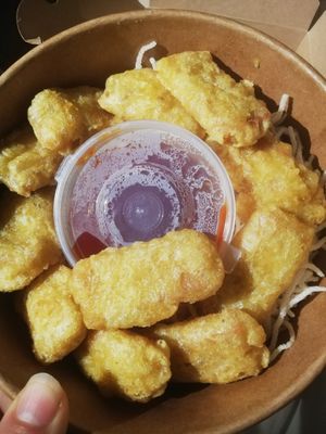 Sweet and sour chick balls at Cheungs Vegan Kitchen in Bristol