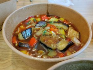 Eggplant in lots of sauce at Cheungs Vegan Kitchen in Bristol