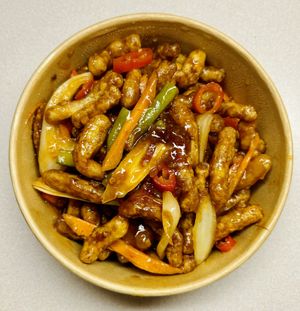 Crispy chilli ‘beef’   at Cheungs Vegan Kitchen in Bristol