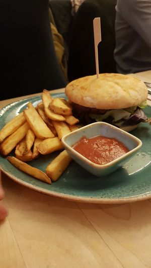 Beyond meat burger at Max Pett in Munich