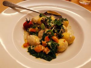Gnocchi, gefüllt mit Kürbis at Max Pett in Munich