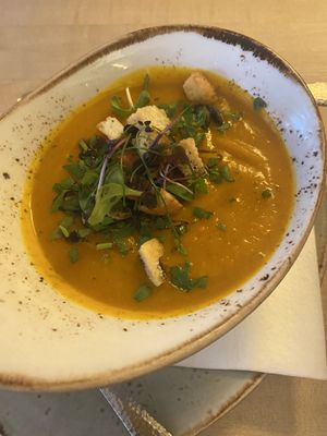 Pumpkin soup!  at Max Pett in Munich