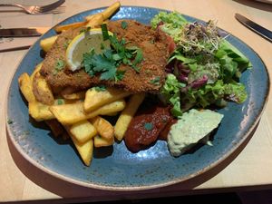 Schnitzel!!! Get this!! at Max Pett in Munich