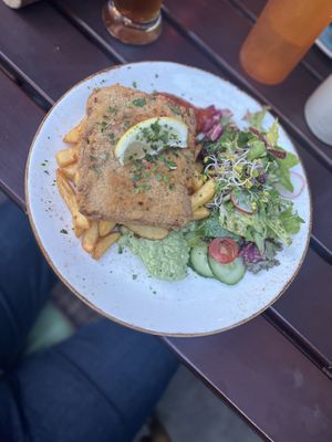 VIENNESE SOY SCHNITZEL With mixed salad  at Max Pett in Munich