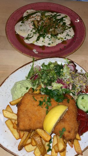Schnitzel and ravioli   at Max Pett in Munich