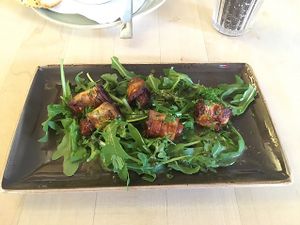 Eggplant wrappped dates (tapas) at Max Pett in Munich